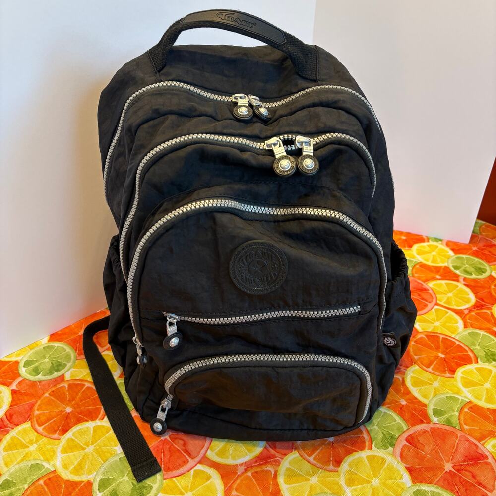 TEGAOTE Black Multi Pocket Crinkle Utility Backpack OS